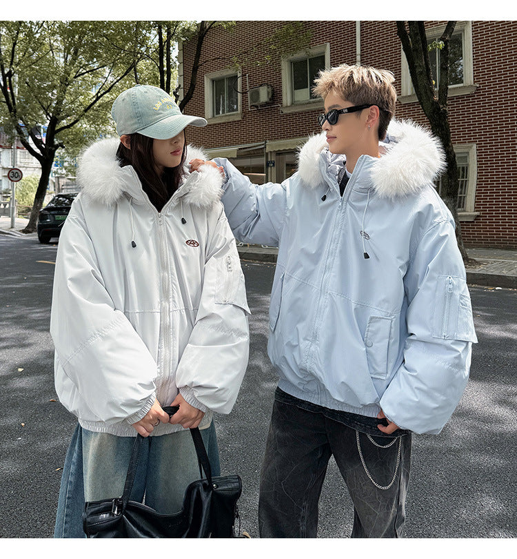 Damen Sportliche Winterjacke mit abnehmbarem Kunstfellkragen und praktischen Taschen R&B