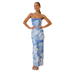 Damen Figurbetontes Maxikleid mit zartem Blumendruck R&B