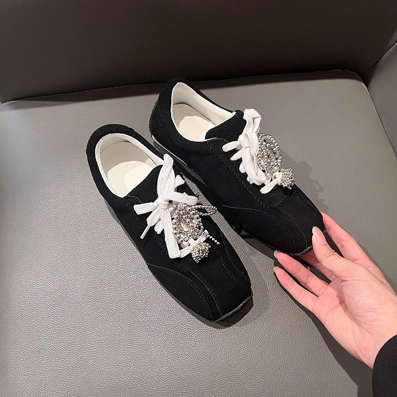 Damen Modische Sneakers mit funkelnden Ziersteinen