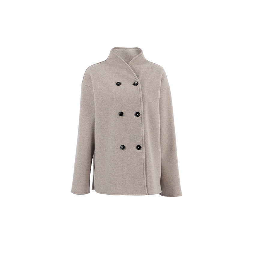 Damen Oversized Wolljacke mit doppelter Knopfleiste R&B