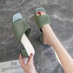 Damen Mules mit atmungsaktivem Netzdesign und bequemer Blockabsatzsohle R&B