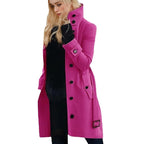 Damen eleganter Trenchcoat mit hohem Kragen R&B