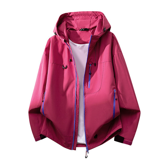 Damen technische Outdoorjacke mit multifunktionalen Taschen und verstellbarem Kapuzensystem R&B