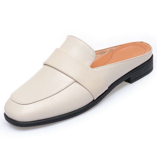 Damen Komfortable Slipper aus hochwertigem Leder mit schickem Riemen R&B