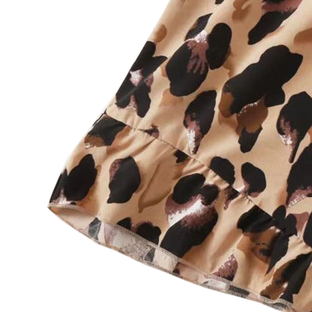 Damen Ärmelloser Jumpsuit mit tierischem Muster und Trägern R&B