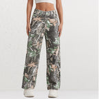 Damen Cargohose im Camouflage-Design mit hoher Taille R&B