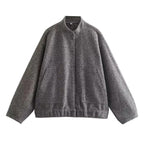 Damen coole Oversize-Jacke aus weichem Wollmix R&B