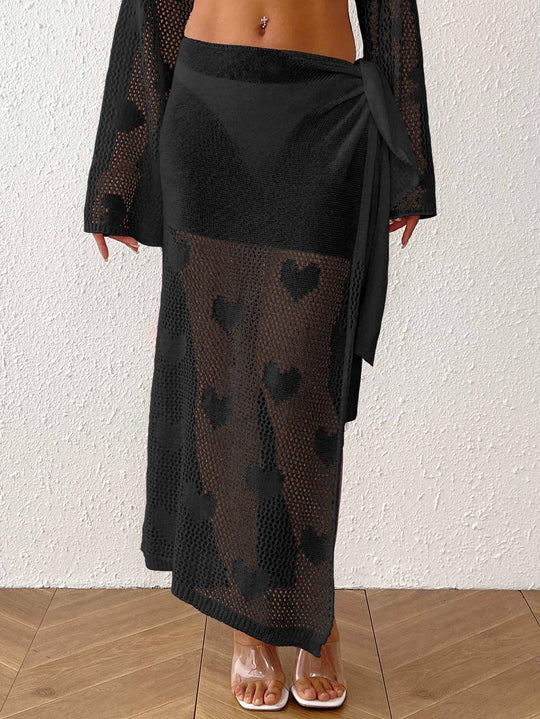Damen transparenter Häkel-Strandsarong R&B