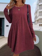 Damen lässiges Ripp-Kleid mit asymmetrischem Design R&B