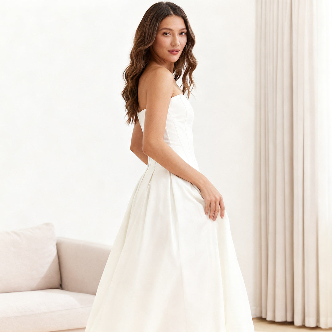 Damen Elegant geschnittenes Korsettkleid mit schwingendem Rock R&B