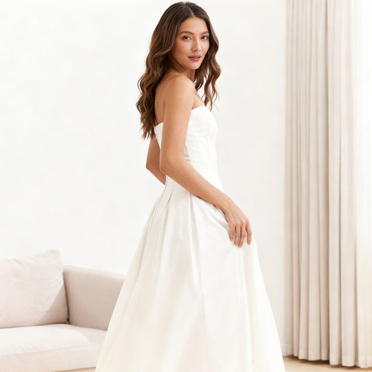 Damen Elegant geschnittenes Korsettkleid mit schwingendem Rock R&B