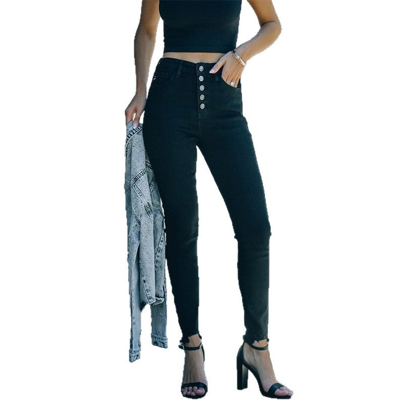 Damen Hochgesetzte Jeanshose im modernen Skinny Fit R&B