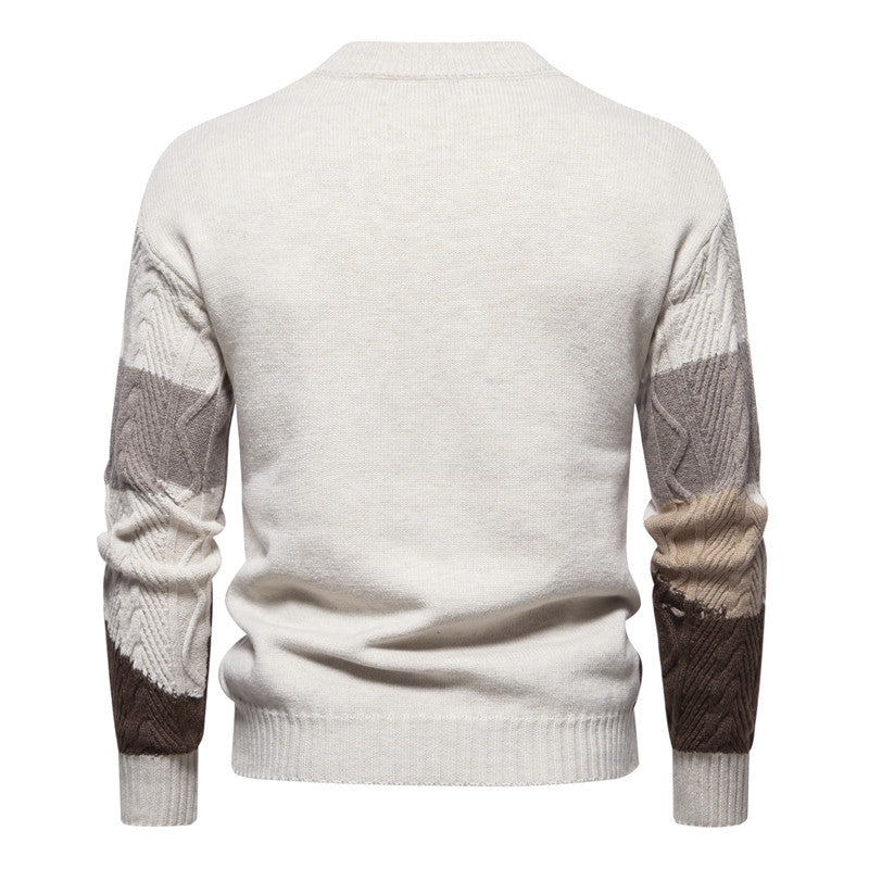 Herren Strickpullover mit modernem Zopfdesign und grafischen Akzenten