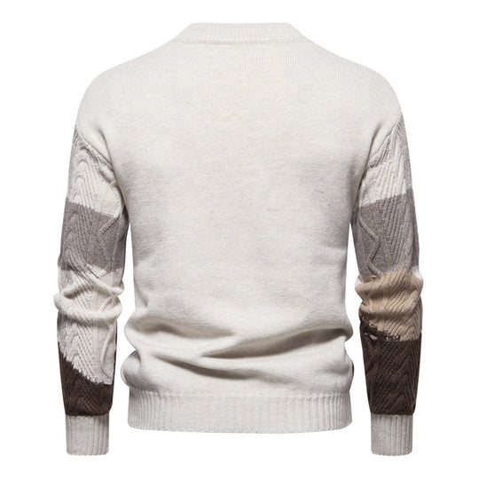 Herren Strickpullover mit modernem Zopfdesign und grafischen Akzenten R&B