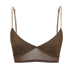 Damen nan bügelloser Soft-BH mit Mesh-Unterbrustband und verstellbaren Spaghettiträgern R&B