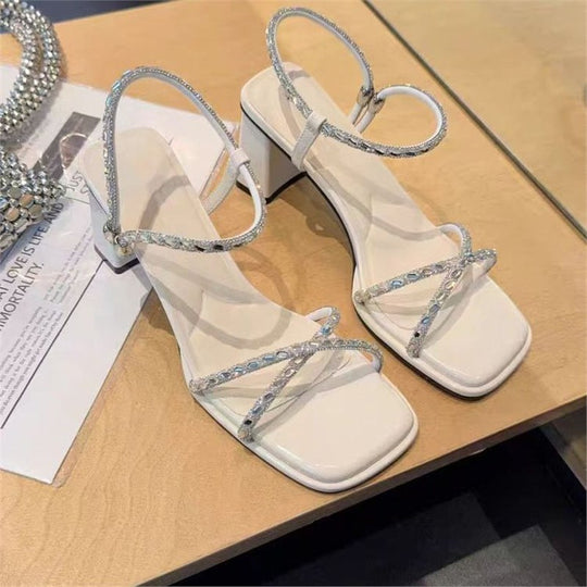 Damen elegante Sandalen mit Strassverzierungen R&B