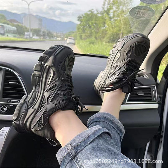 Damen Sportliche Sneakers mit robustem Obermaterial und atmungsaktiver Netzstruktur R&B