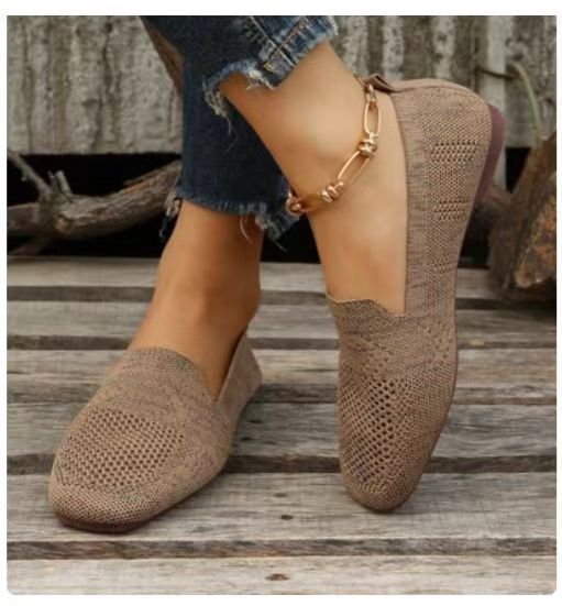 Damen Slip-On Ballerinas mit Leopardenmuster und atmungsaktivem Obermaterial R&B
