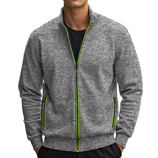 Herren Freizeitjacke mit hohen Kragen und reflektierenden Reißverschlussdetails R&B