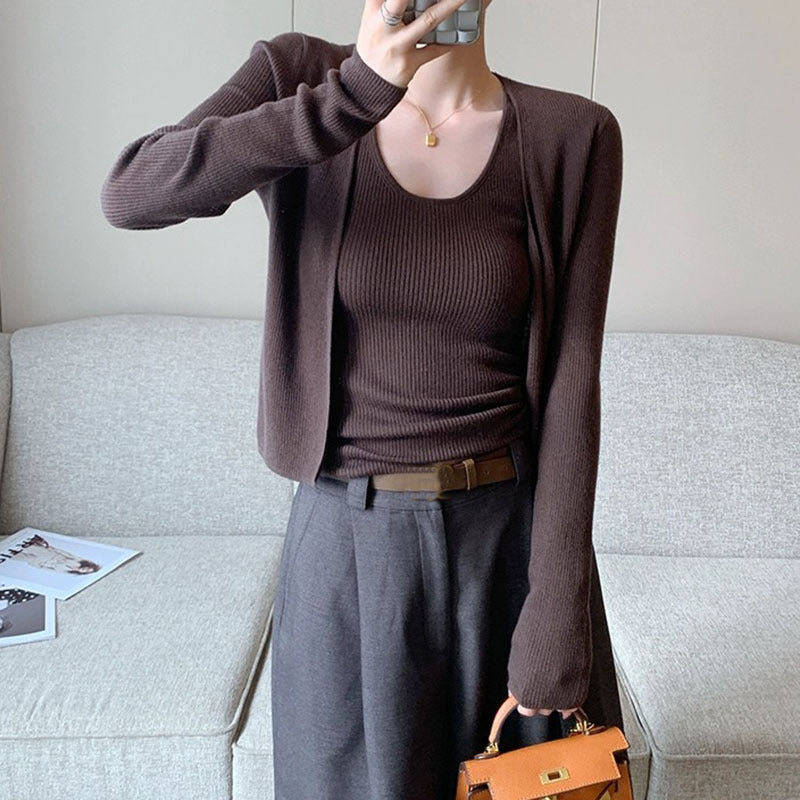 Damen Eleganter und bequemer Cardigan im minimalistischen Design R&B