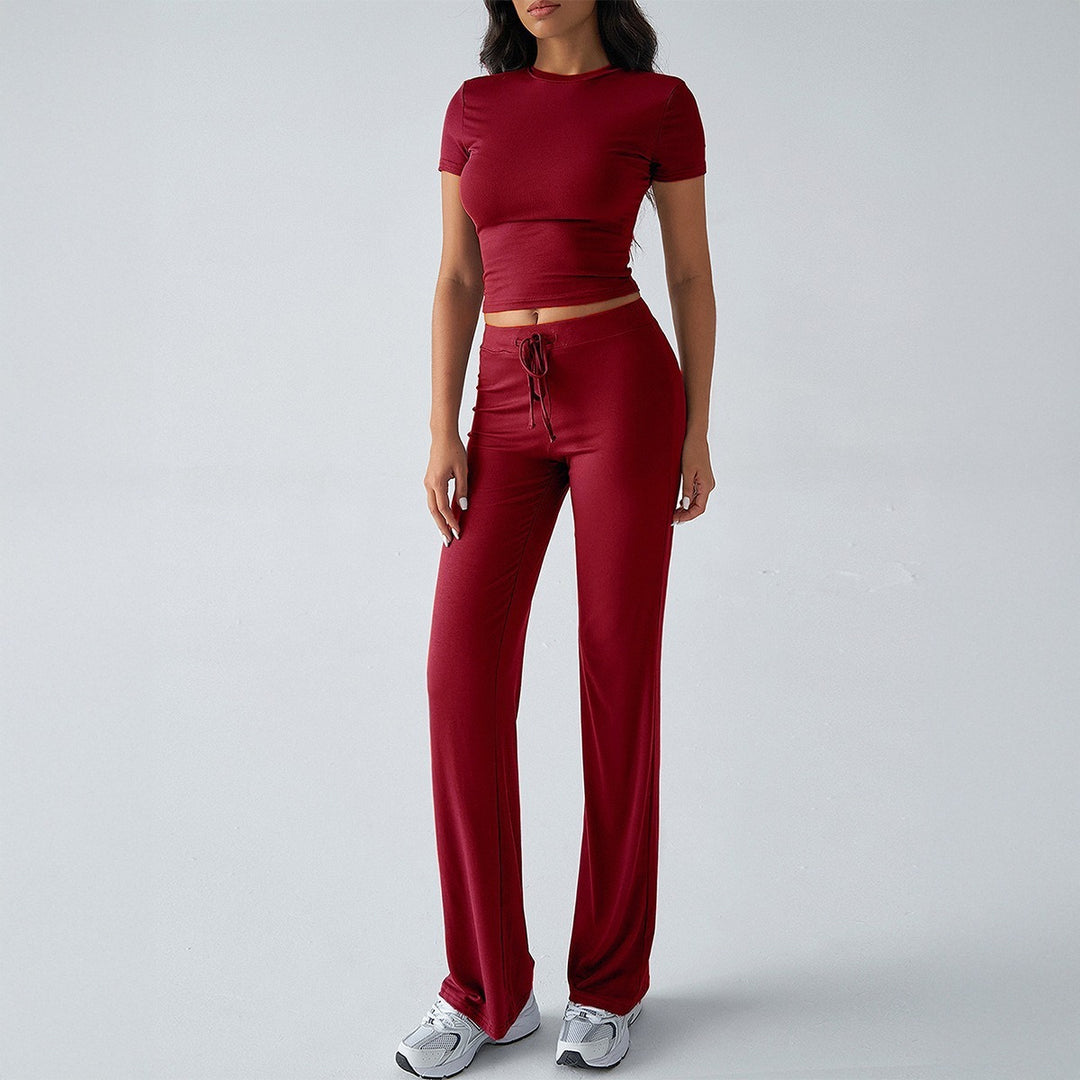 Damen Sportliches Lounge-Set mit elastischem Bund und figurbetontem Oberteil R&B