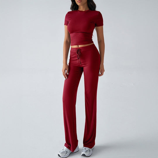 Damen Sportliches Lounge-Set mit elastischem Bund und figurbetontem Oberteil R&B