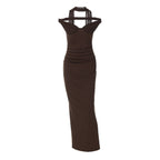 Damen Elegantes Abendkleid mit schulterfreier Drapierung R&B