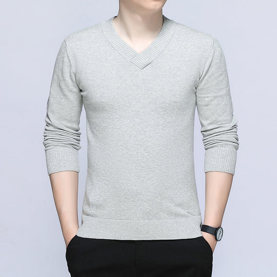 Herren eleganter Pullover mit V-Ausschnitt und feiner Strickstruktur R&B