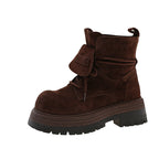 Damen robuste Winterboots mit authentischem Wildleder und stabiler Gummisohle R&B