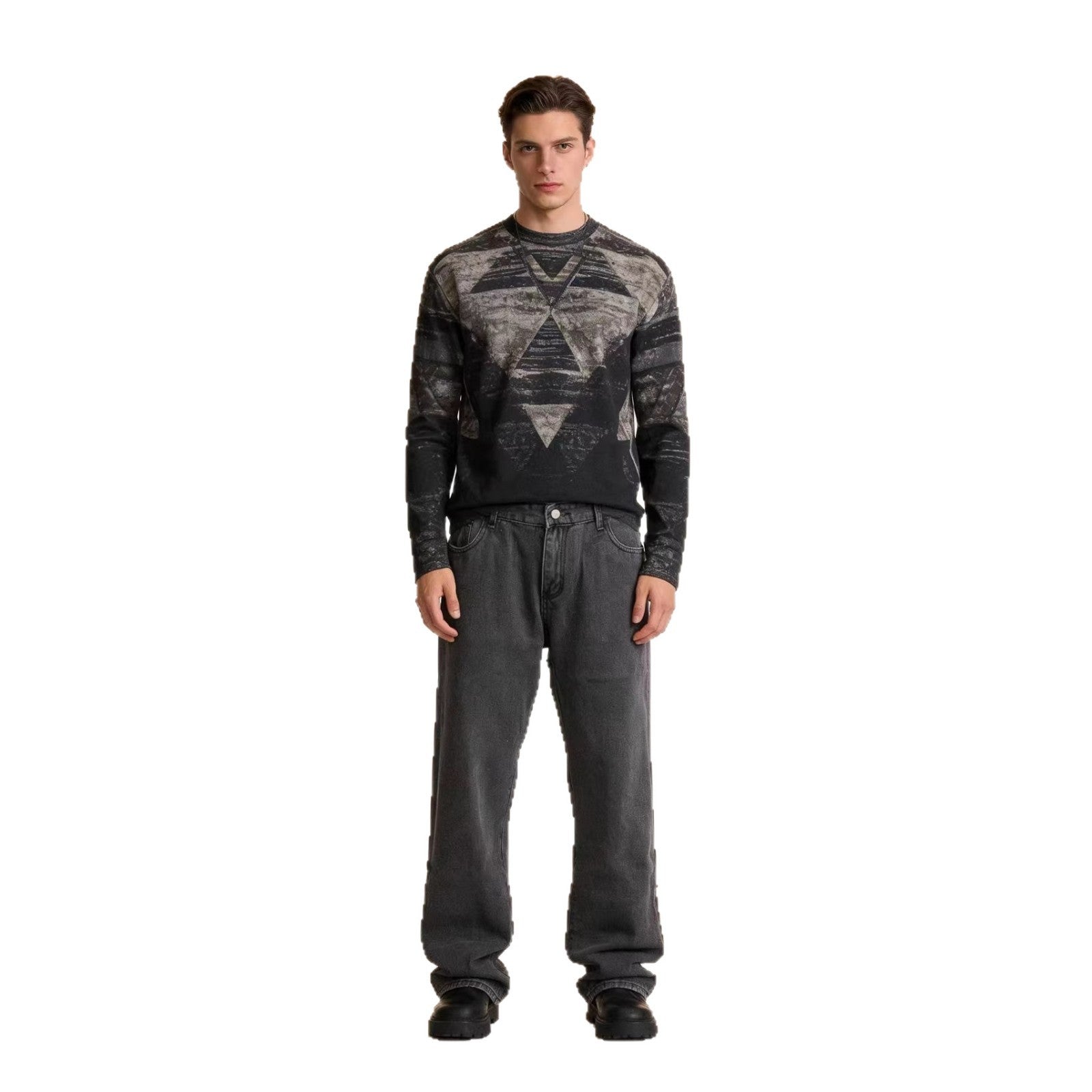 Herren Weite Chino-Hose mit hoher Taille