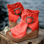 Damen Wedge-Sandaletten mit verstellbarem Schnallenverschluss und komfortablem Fußbett R&B