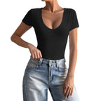 Damen Body mit tiefem Ausschnitt und seitlichen Einschnitten R&B
