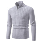 Herren eleganter Strickpullover mit hochabschließendem Reißverschluss R&B