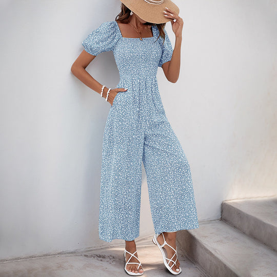 Damen Maxikleid mit Puffärmeln und seitlichem Schlitz R&B