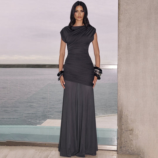 Damen Elegantes Abendkleid mit figurformenden Rüschen R&B