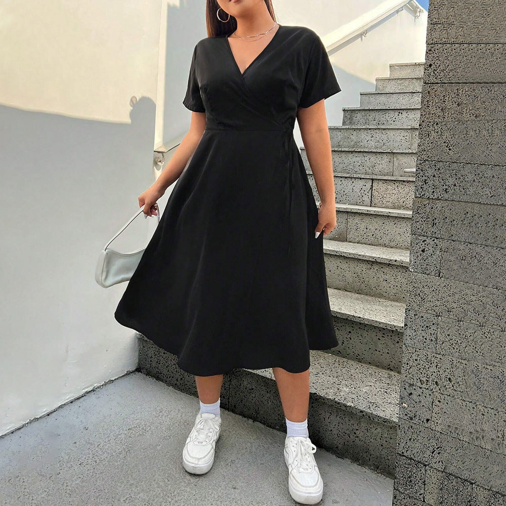 Damen Wickelkleid mit elegantem Schlitz und taillierter Silhouette R&B