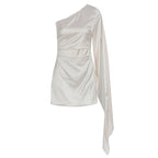 Damen Einseitig Schulterfreies Minikleid mit schickem Satin-Finish R&B
