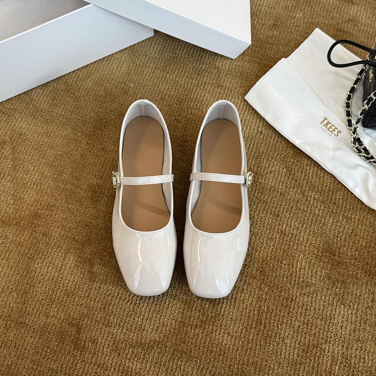 Damen Elegante Ballerinas mit modischer Schnalle und komfortabler Polsterung R&B