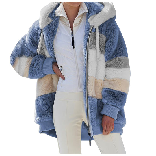 Damen Fleecejacke mit modernen Farbblöcken und praktischen Taschen R&B