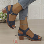 Damen Absatzsandalen mit modischem Riemen und dekorativen Akzenten R&B