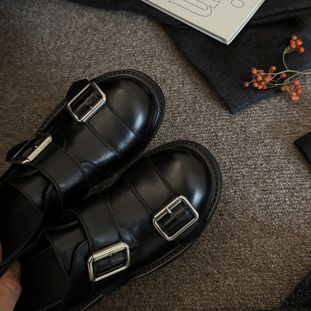 Damen Komfortable Schnürschuhe mit modischem Doppelschnallenverschluss R&B