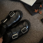 Damen Komfortable Schnürschuhe mit modischem Doppelschnallenverschluss