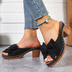 Damen Komfortable Plateau-Absatzsandalen mit Schleifen-Detail R&B