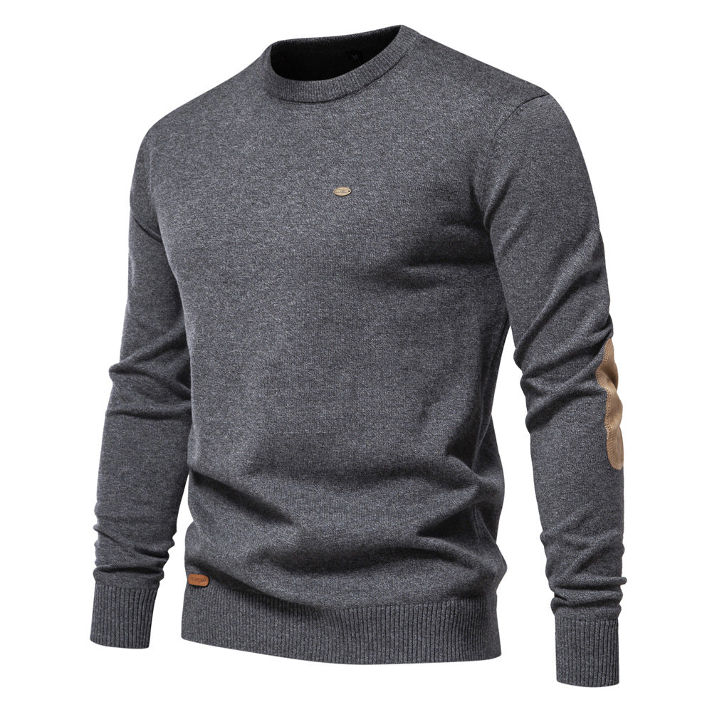 Herren Rundhals Pullover aus weichem Strickstoff R&B