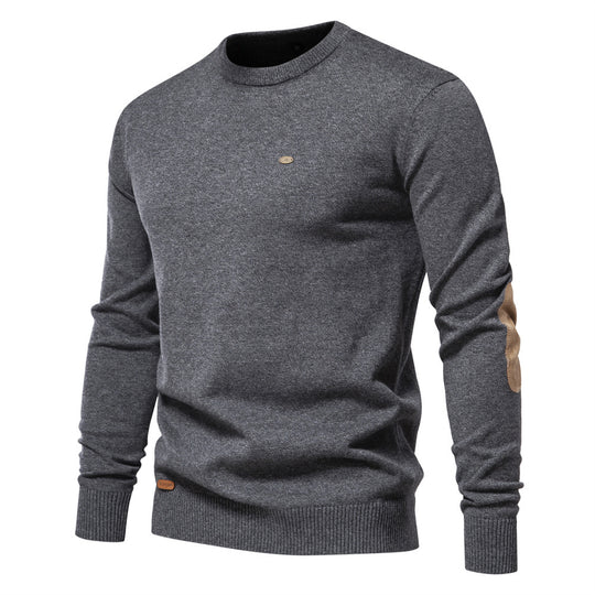 Herren Rundhals Pullover aus weichem Strickstoff R&B