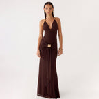 Damen Elegantes Wickelkleid mit funkelndem Akzent R&B
