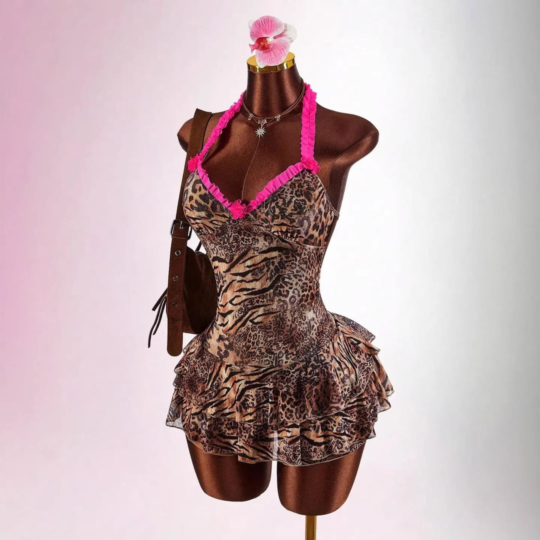 Damen Verspieltes Minikleid mit Rüschendetails R&B