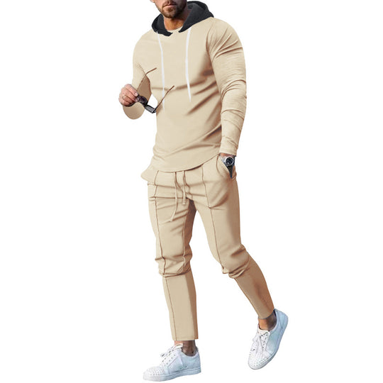 Herren modisches Hoodie mit sportlicher Passform und kontrastierenden Details R&B