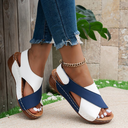 Damen offene Riemensandalen mit modischem Cross-Design R&B