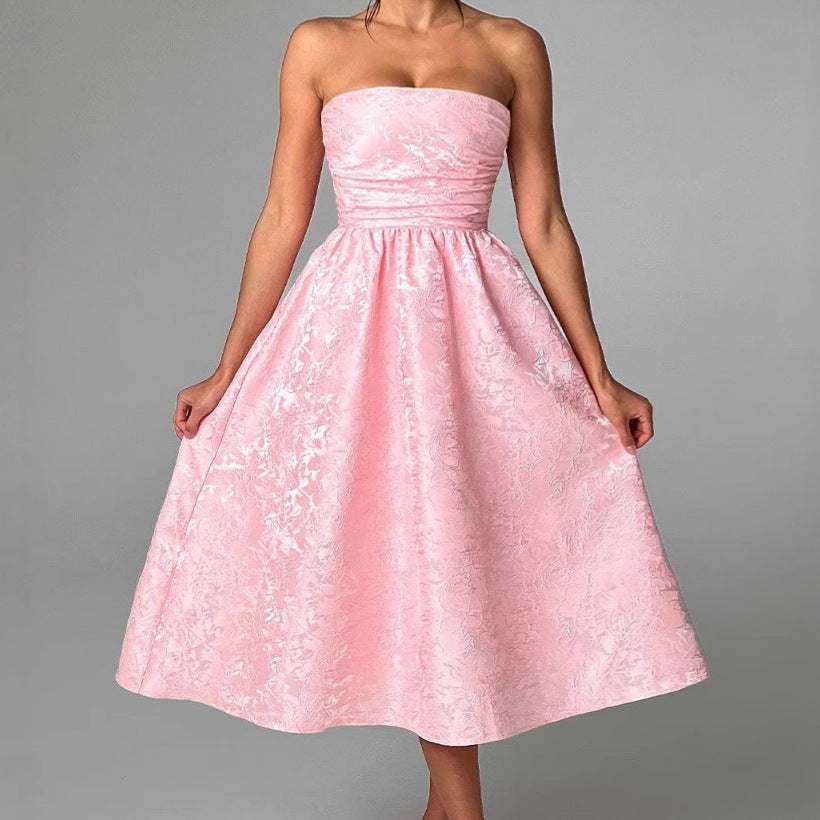 Damen Cocktailkleid mit schimmerndem Stoff und figurbetontem Oberteil R&B